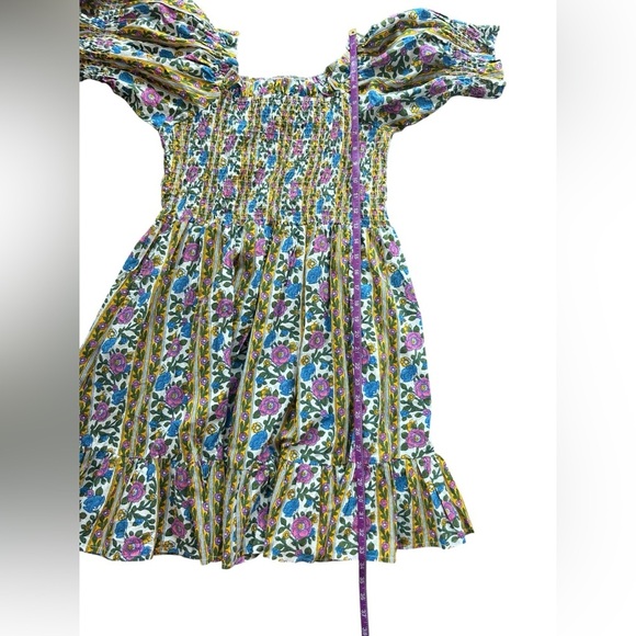 Mille Kiki Floral Print Off Shoulder Smocked Dress Large 8-10 - Picture 10 of 12